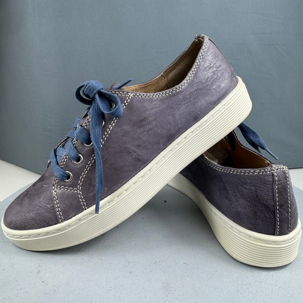 Sofft Baltazar Womens Size 9M Purple Leather Low Top Lace Up Comfort Sneakers